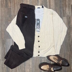 Vintage GAP Heavyweight Knitted Cream Cardigan